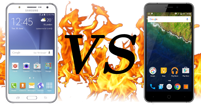 Samsung Galaxy J7 VS Axioo Venge X