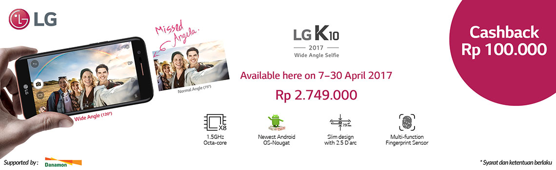 Cashback Menarik LG K10 di Erafone