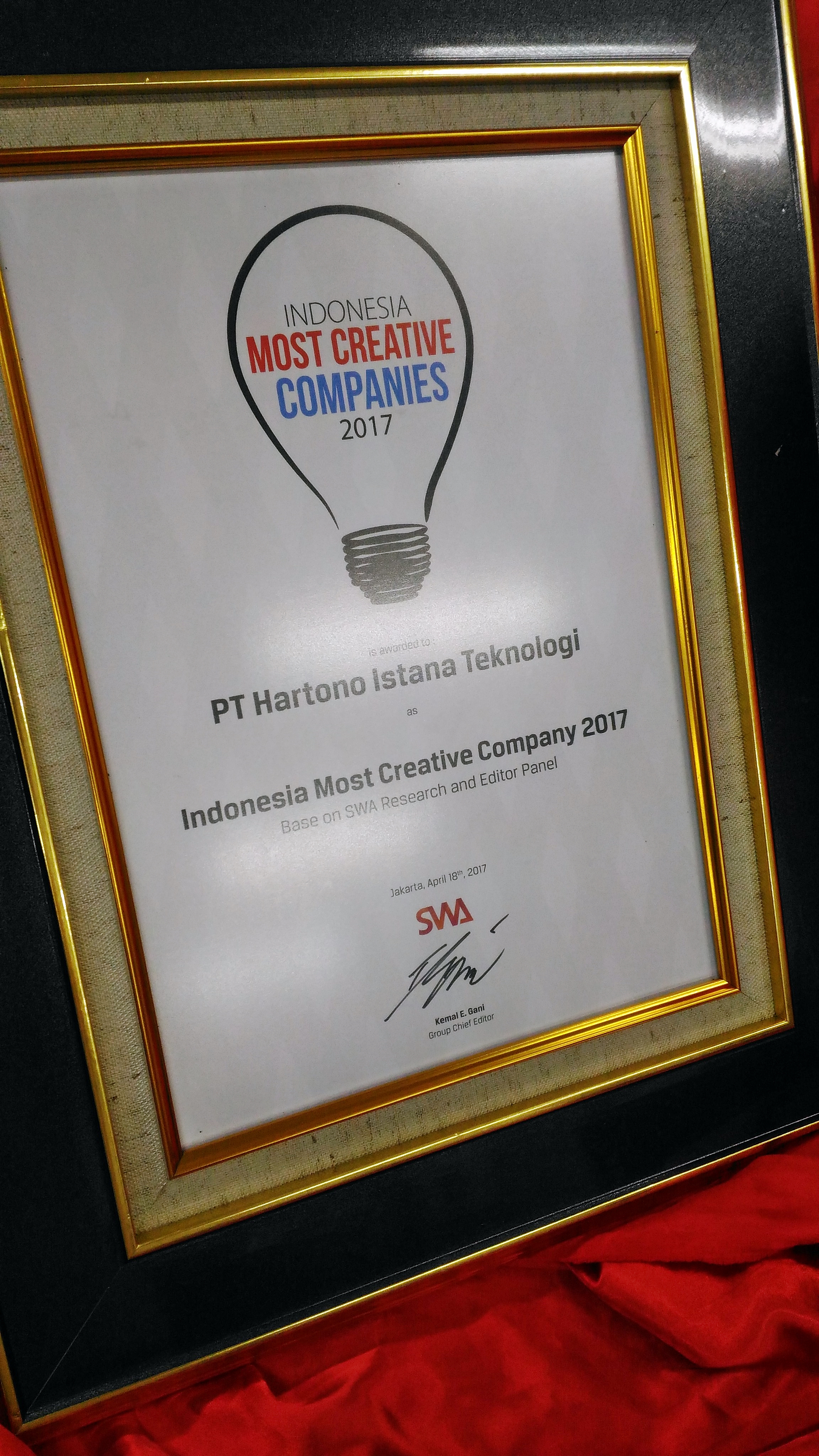 Polytron Sabet Indonesia Most Creative Company 2017