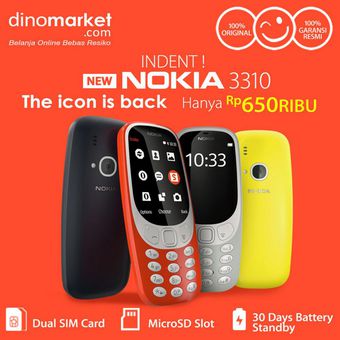 Nokia 3310 Reborn Siap Dilego Rp650 ribu