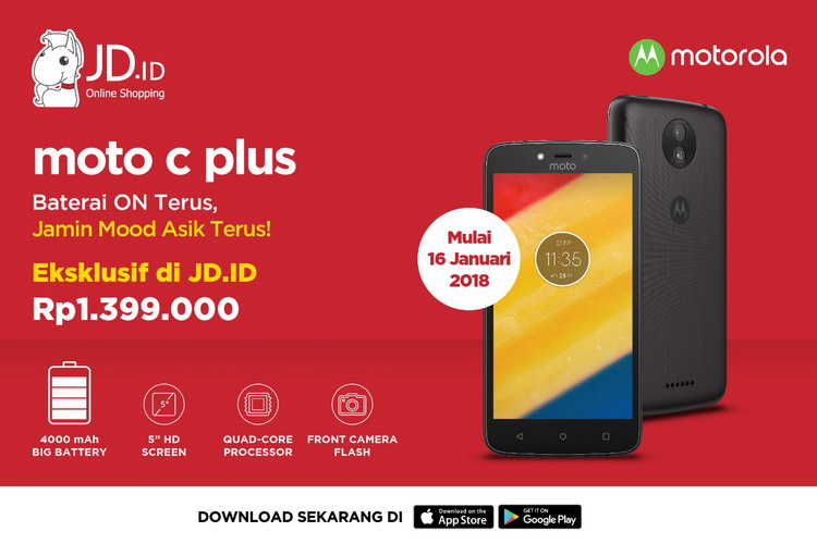 Moto C Plus Sudah Tersedia di JD.ID dengan Harga Terjangkau