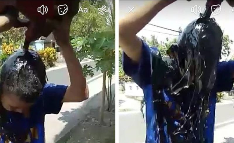 Videonya Sempat Viral, Begini Fakta Dibalik Insiden Bocah Yang Mengguyur Oli Bekas ke Tubuhnya