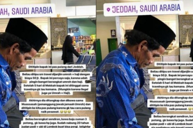 VIRAL! Beredar Foto Jamaah Umroh Ditinggal Agen Travel di Jeddah