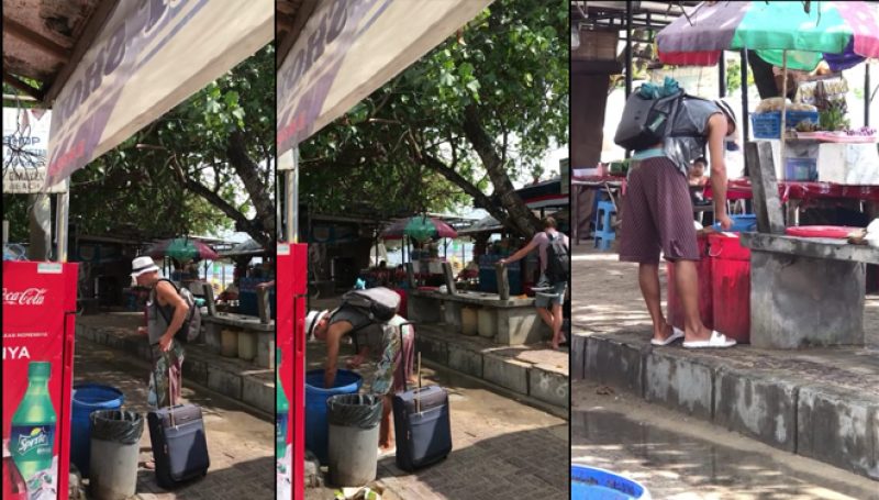 VIRAL! Seorang Bule Mengais Makanan Dari Tong Sampah di Bali