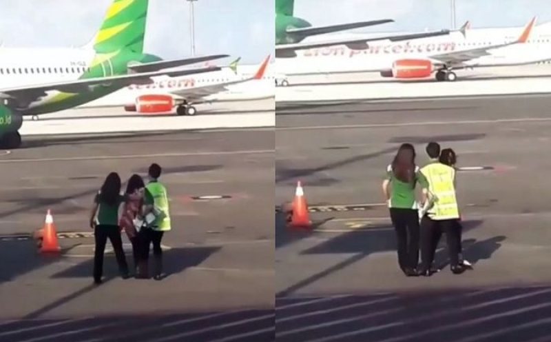 VIRAL! Wanita Nekat Kejar Pesawat dan Terobos Landasan Pacu Bandara Ngurah Rai Bali