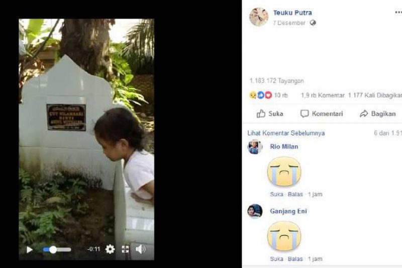 Kisah Mengharukan, Gadis Kecil Panggil Ibunya di Depan Makam Ini Viral