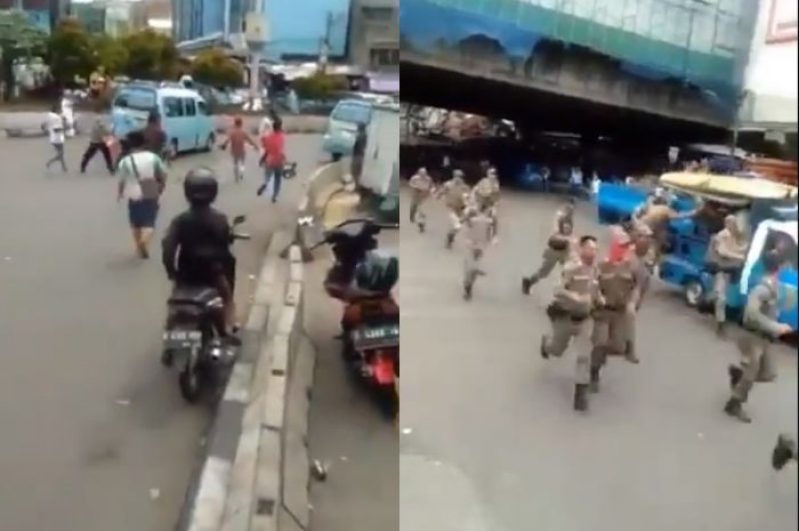 VIDEO: Detik-Detik Bentrokan Antara Satpol PP dan PKL Tanah Abang