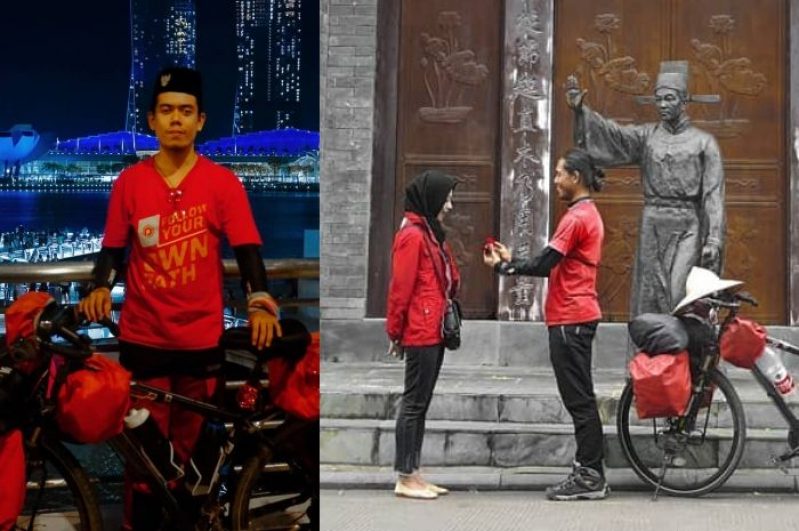 Bikin Baper, Pemuda Ini Bersepeda Hingga ke Tiongkok Demi Melamar Kekasihnya