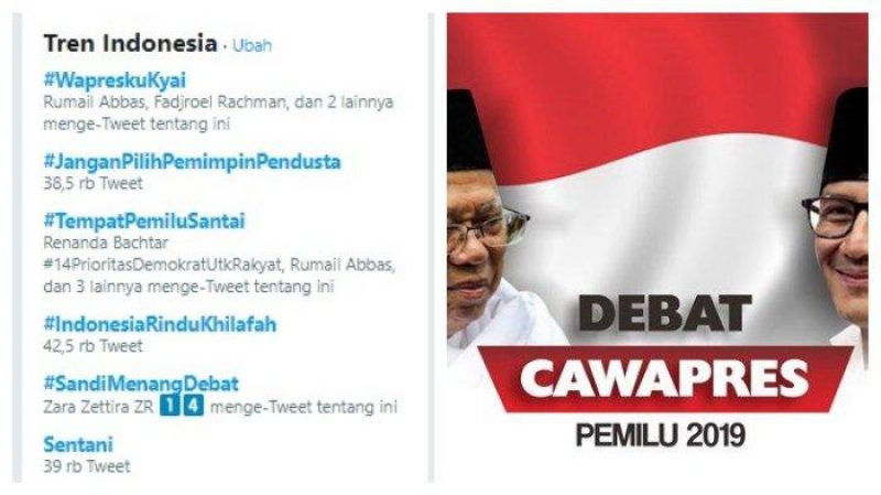 Debat Cawapres 2019 Ramaikan Linimasa Twitter